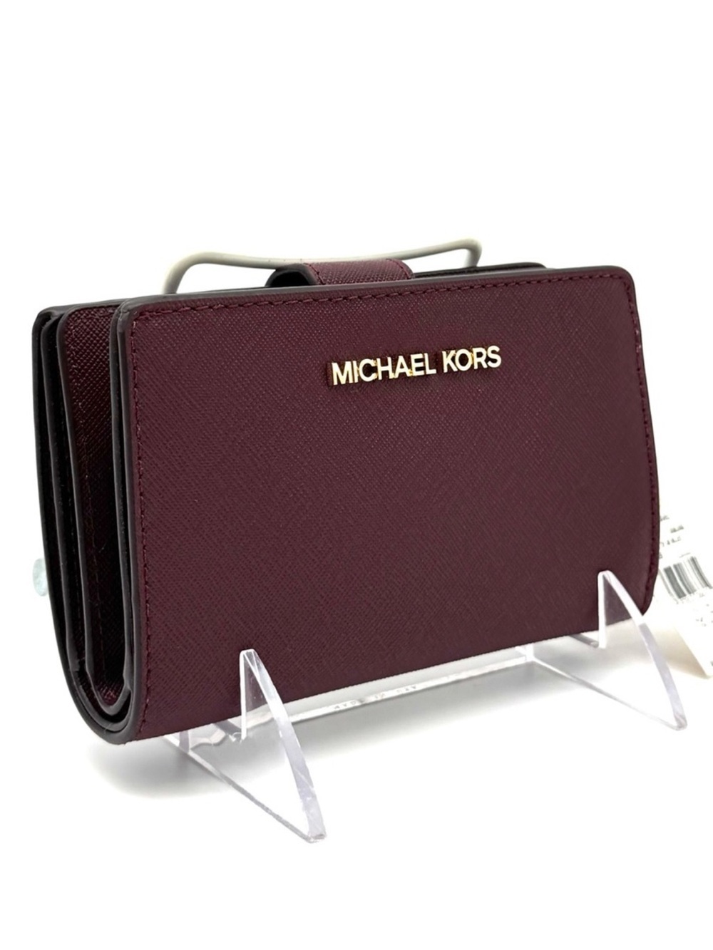 Michael Kors Medium Bifold Zip Chain Wallet Ox Blood - Picture 1 of 6